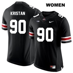 Women's NCAA Ohio State Buckeyes Bryan Kristan #90 College Stitched Authentic Nike White Number Black Football Jersey YK20E17QU